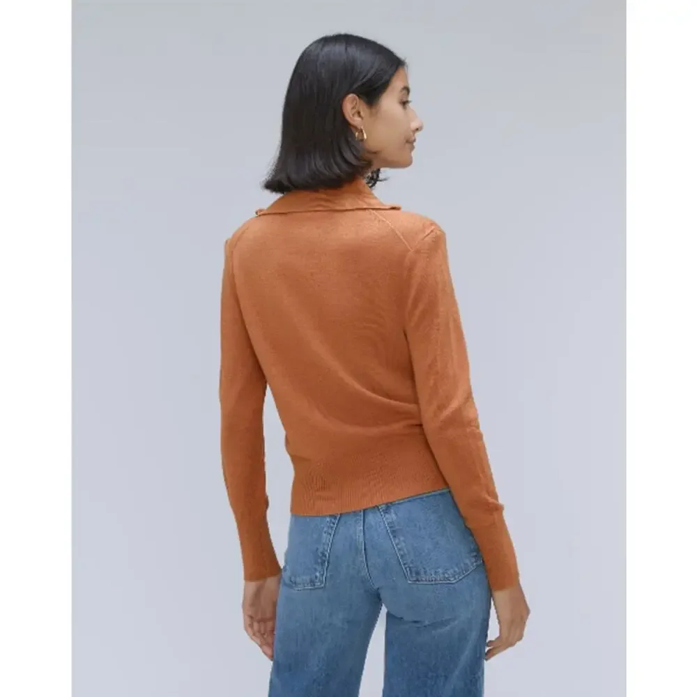 NEW Everlane The Luxe Merino Half Zip Sweater Wool Yak Hair Tawny XS - Picture 5 of 8